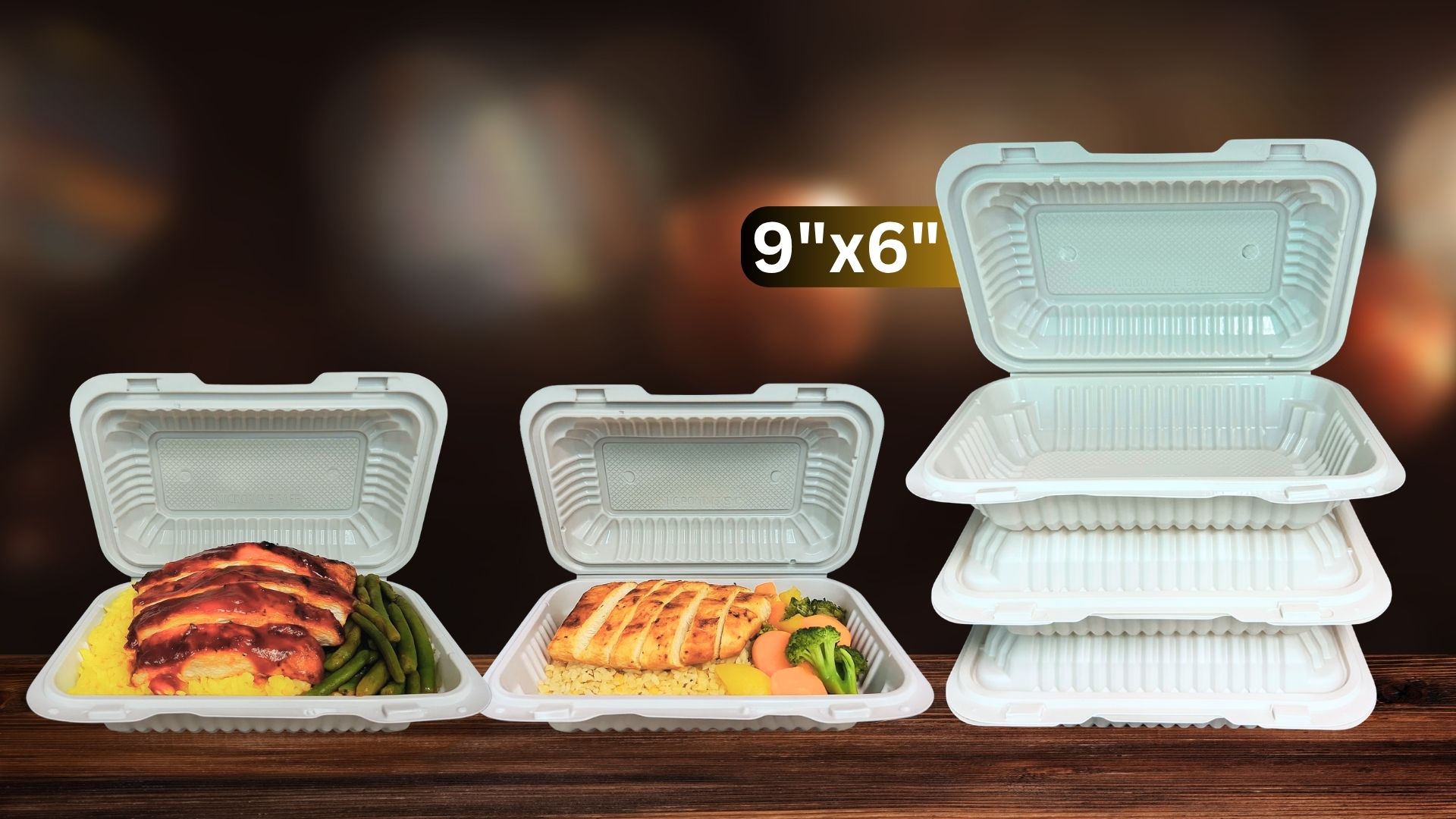 9x6 MFPP Takeout Containers 1 Compartment Dual Lock