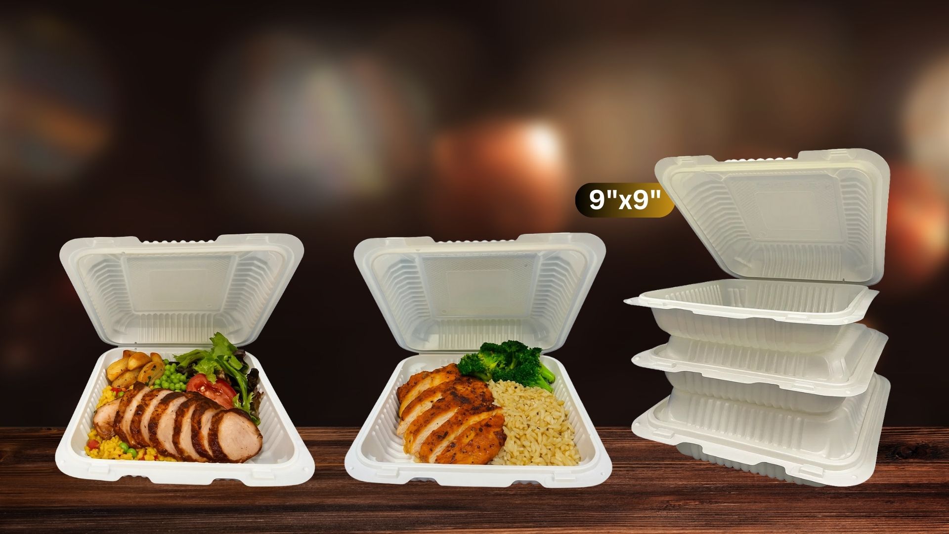 9x9 MFPP Takeout Containers 1 Compartment Dual Lock (1)