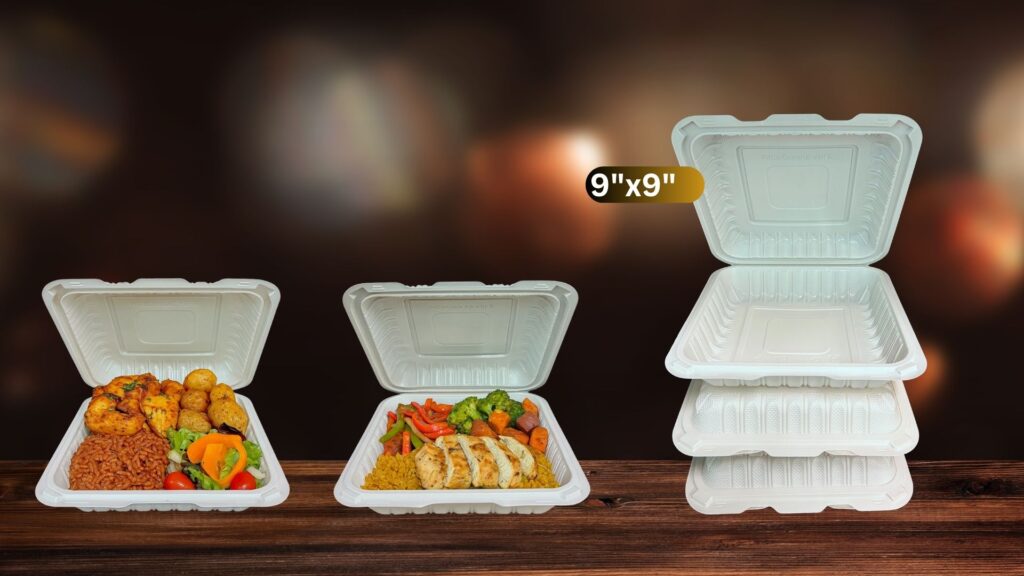 9x9 MFPP Takeout Containers 1 Compartment Dual Lock