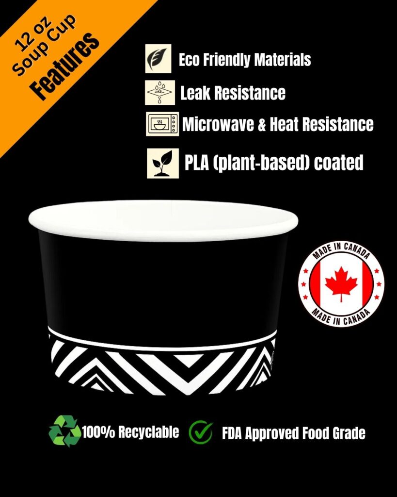 Features 12 oz soup cup
