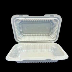 Size of 9x6 Dual lock MFPP Takeout Containers 1 Compartment Dual Lock